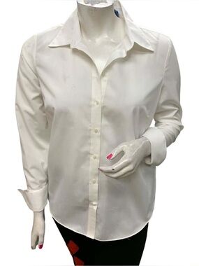 Izod White Long-Sleeve Button Shirt Size XL